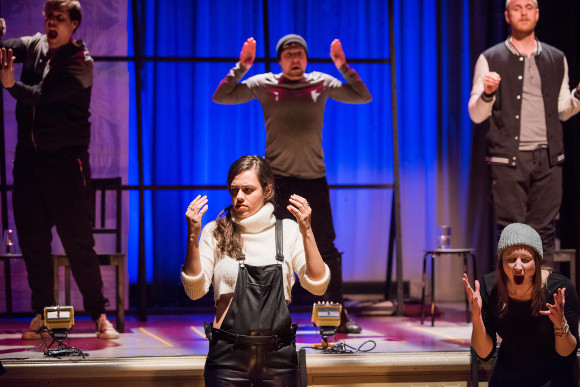 Storybook L-R: Christopher Mayell, Geoffrey Penar, Geoff Sirett (rear), Emma Parkinson, Leigh-Ann Allen (front)