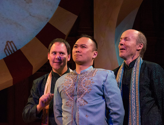 (l to r) Jealous Counsellor - Bud Roach, Darius – Derek Kwan, Jealous Counsellor – David Fallis 