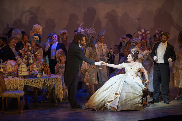 0097 – (in foreground) Roberto Gleadow as Dr. Grenvil and Ekaterina Siurina as Violetta in the COC’s production of La Traviata, 2015. Conductor Marco Guidarini, director Arin Arbus, set designer Riccardo Hernandez, costume designer Cait O’Connor, and lighting designer Marcus Doshi. Photo: Michael Cooper Michael Cooper Photographic Office- 416-466-4474 Mobile- 416-938-7558 66 Coleridge Ave. Toronto, ON M4C 4H5