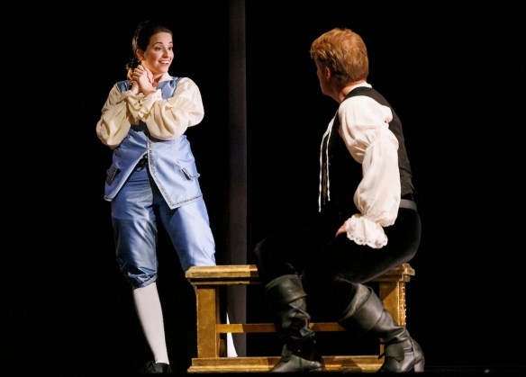 Anna-Julia David as Amour, Colin Ainsworth as Orpheus. Photo by Bruce Zinger