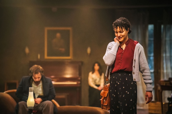 (L to R) Andrew Chown, Diana Bentley (back), and Leah Doz in HeddaGabler_CoalMineTheatre_byElanaEmer__0510